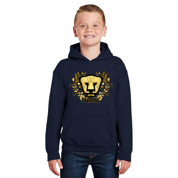 Sudadera Niños Hoodie Pumas UNAM Día de Muertos Oro