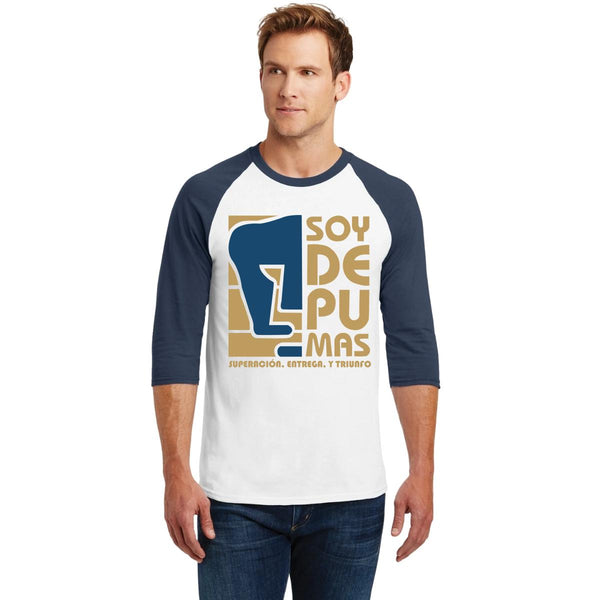 Playera Raglán Manga 3/4 Hombre Pumas UNAM Soy de Pumas