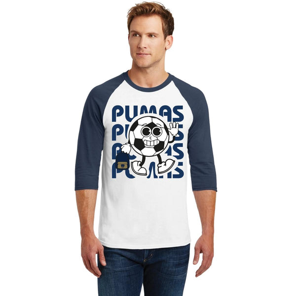 Playera Raglán Manga 3/4 Hombre Pumas UNAM Balón School