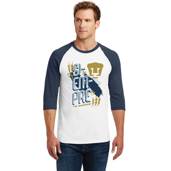 Playera Raglán Manga 3/4 Hombre Pumas UNAM Siempre te querré
