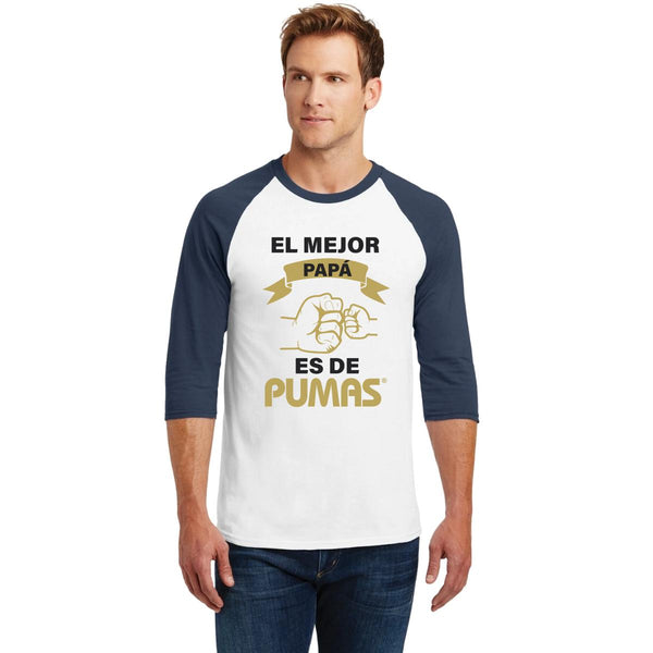 Playera Raglán Manga 3/4 Hombre Pumas UNAM El mejor papá es