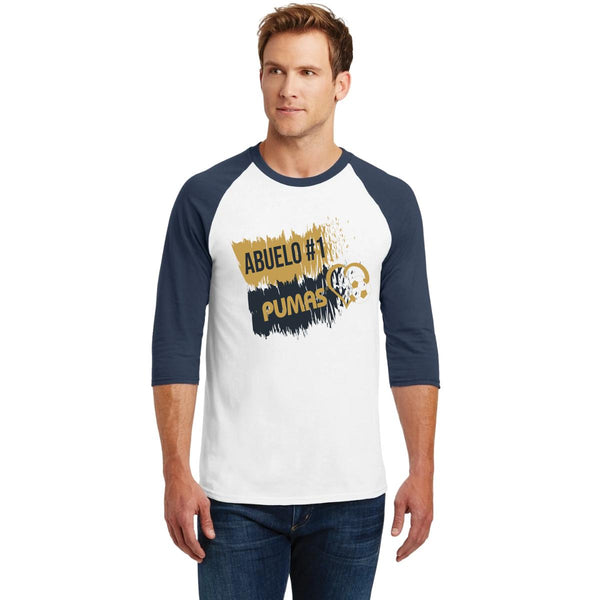 Playera Raglán Manga 3/4 Hombre Pumas UNAM Abuelo No 1