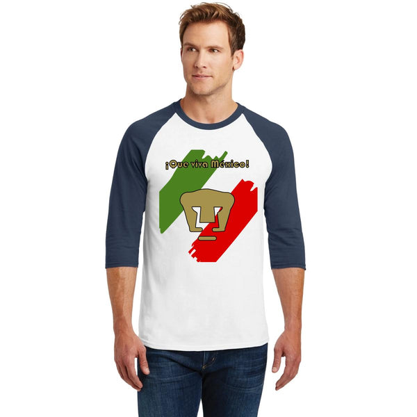 Playera Raglán Manga 3/4 Hombre Pumas UNAM Que viva México