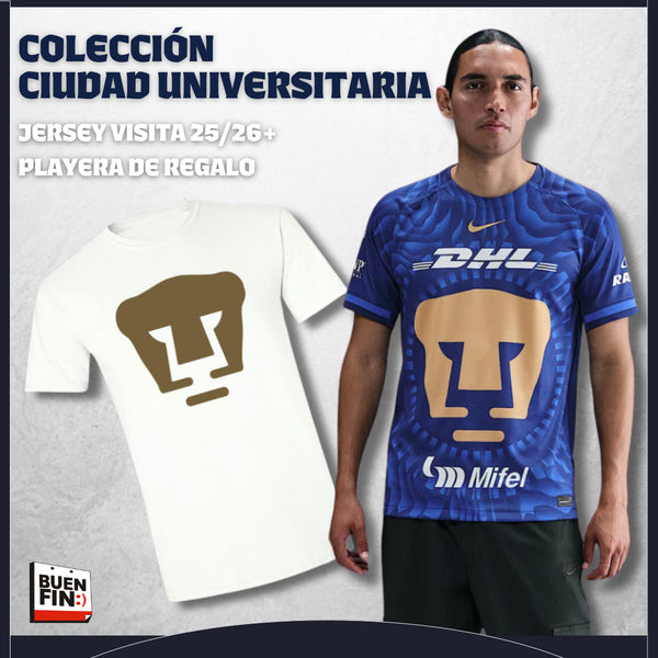 Colección Ciudad Universitaria Hombre - Jersey Visita 25/26 + Playera de Regalo