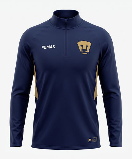 CAMISETA MANGA LARGA 1/4 ZIPPER DE HOMBRE PUMAS REACTION