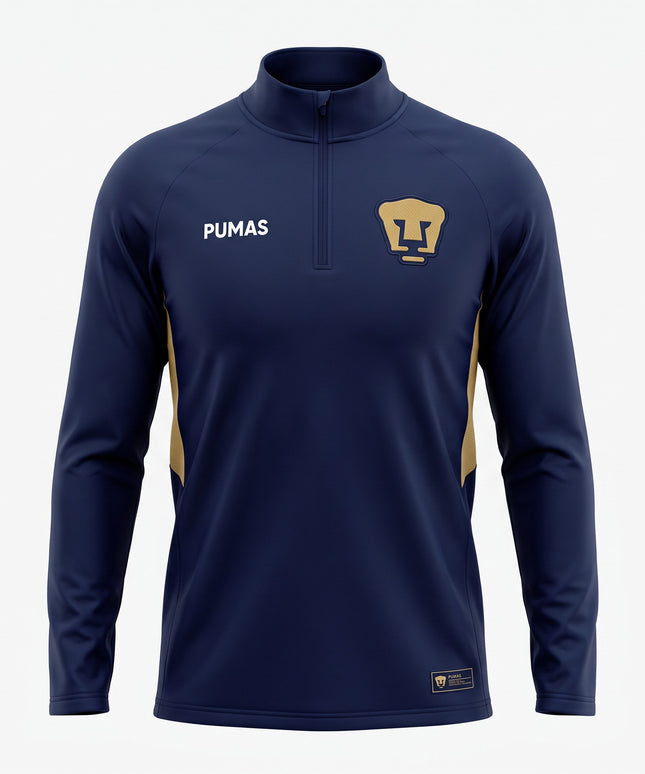 CAMISETA MANGA LARGA 1/4 ZIPPER DE HOMBRE PUMAS REACTION
