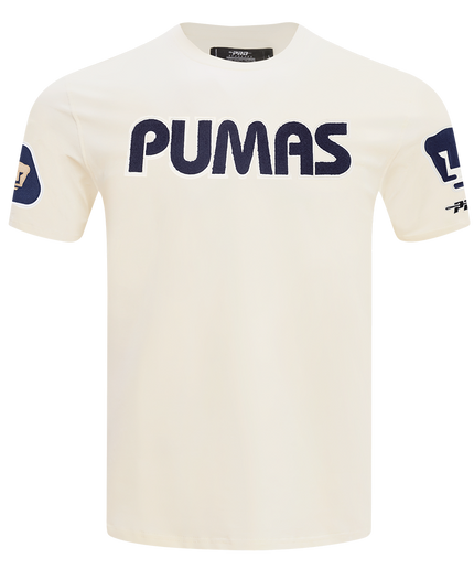 PLAYERA LIGA MX PUMAS UNAM CLASSIC CHENILLE PARA HOMBRE - BEIGE