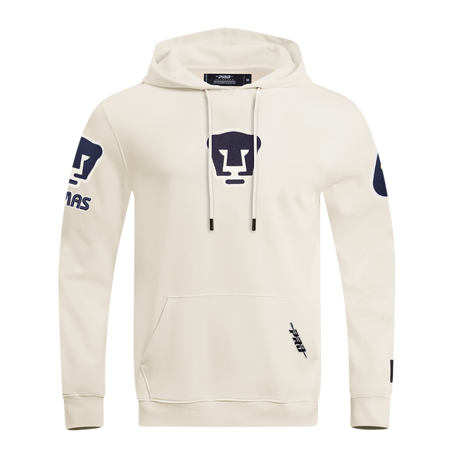 SUDADERA CON GORRO LIGA MX PUMAS UNAM CLASSIC CHENILLE PARA HOMBRE - BEIGE