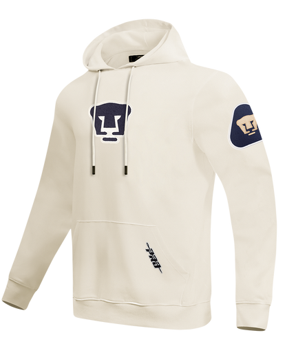 SUDADERA CON GORRO LIGA MX PUMAS UNAM CLASSIC CHENILLE PARA HOMBRE - BEIGE