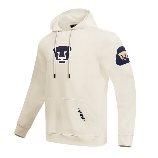 SUDADERA CON GORRO LIGA MX PUMAS UNAM CLASSIC CHENILLE PARA HOMBRE - BEIGE
