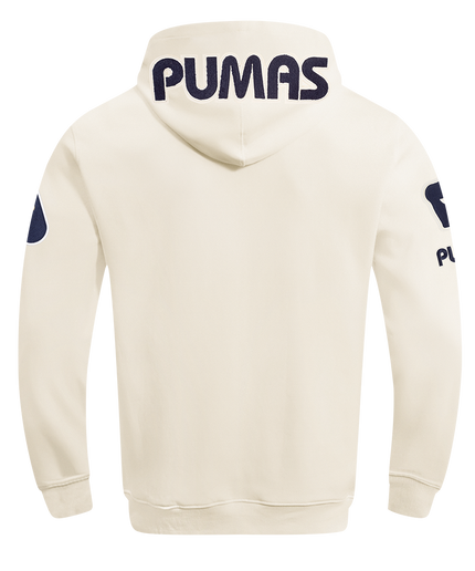 SUDADERA CON GORRO LIGA MX PUMAS UNAM CLASSIC CHENILLE PARA HOMBRE - BEIGE