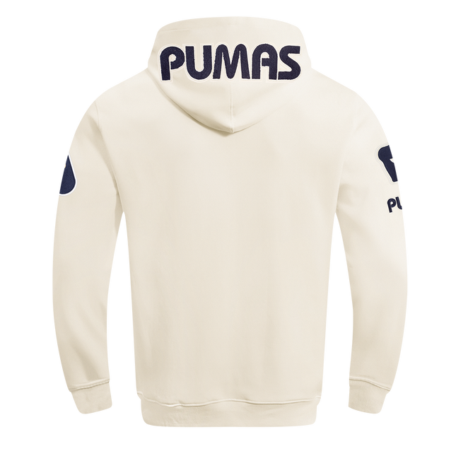 SUDADERA CON GORRO LIGA MX PUMAS UNAM CLASSIC CHENILLE PARA HOMBRE - BEIGE