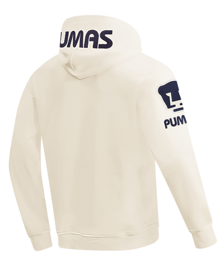 SUDADERA CON GORRO LIGA MX PUMAS UNAM CLASSIC CHENILLE PARA HOMBRE - BEIGE