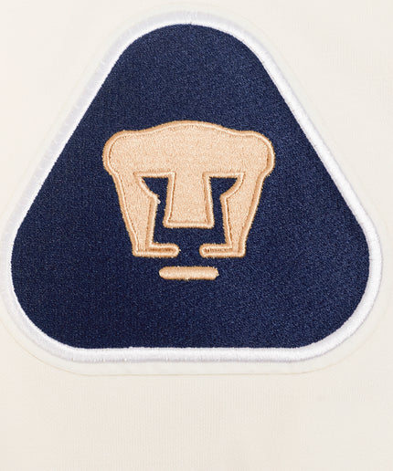 SUDADERA CON GORRO LIGA MX PUMAS UNAM CLASSIC CHENILLE PARA HOMBRE - BEIGE