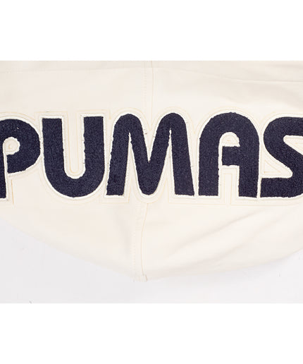 SUDADERA CON GORRO LIGA MX PUMAS UNAM CLASSIC CHENILLE PARA HOMBRE - BEIGE