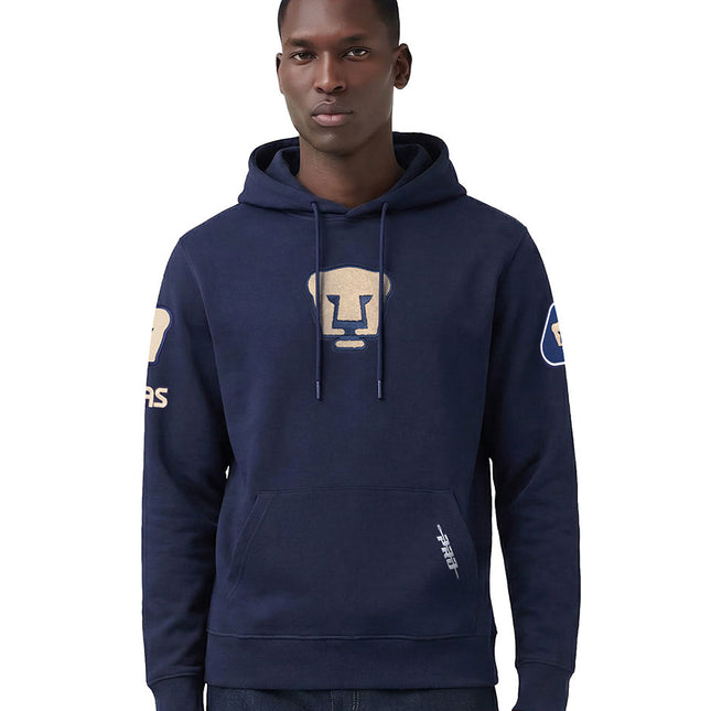 SUDADERA CON GORRO LIGA MX PUMAS UNAM CLASSIC CHENILLE PARA HOMBRE - AZUL MARINO