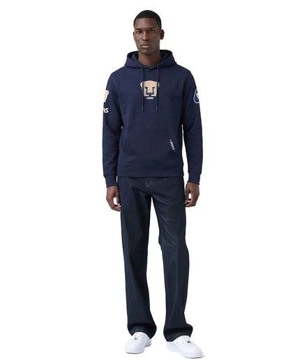 SUDADERA CON GORRO LIGA MX PUMAS UNAM CLASSIC CHENILLE PARA HOMBRE - AZUL MARINO