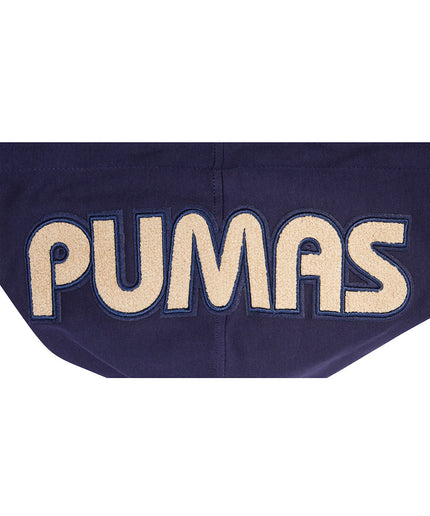 SUDADERA CON GORRO LIGA MX PUMAS UNAM CLASSIC CHENILLE PARA HOMBRE - AZUL MARINO