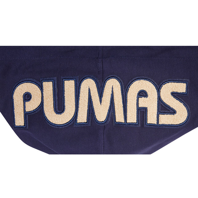 SUDADERA CON GORRO LIGA MX PUMAS UNAM CLASSIC CHENILLE PARA HOMBRE - AZUL MARINO