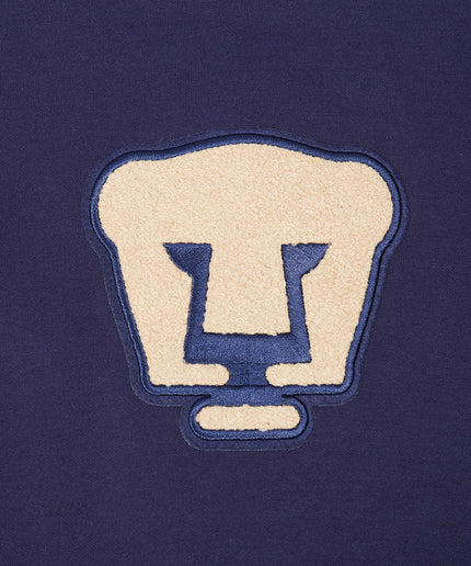 SUDADERA CON GORRO LIGA MX PUMAS UNAM CLASSIC CHENILLE PARA HOMBRE - AZUL MARINO