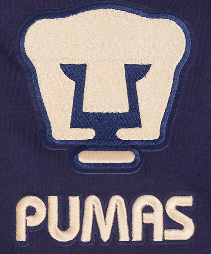 SUDADERA CON GORRO LIGA MX PUMAS UNAM CLASSIC CHENILLE PARA HOMBRE - AZUL MARINO