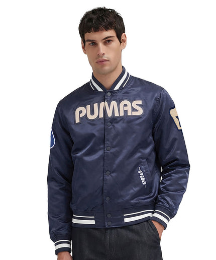 CHAMARRA DE SATIN LIGA MX PUMAS UNAM CLASSIC CHENILLE PARA HOMBRE