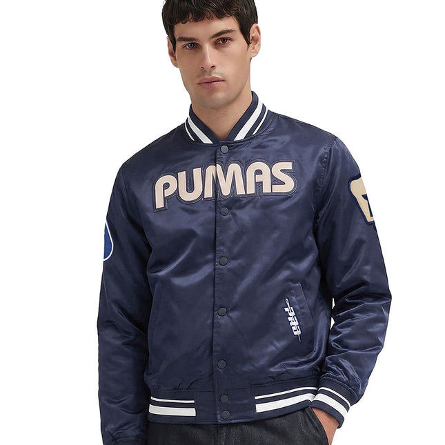 CHAMARRA DE SATIN LIGA MX PUMAS UNAM CLASSIC CHENILLE PARA HOMBRE