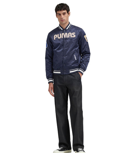 CHAMARRA DE SATIN LIGA MX PUMAS UNAM CLASSIC CHENILLE PARA HOMBRE