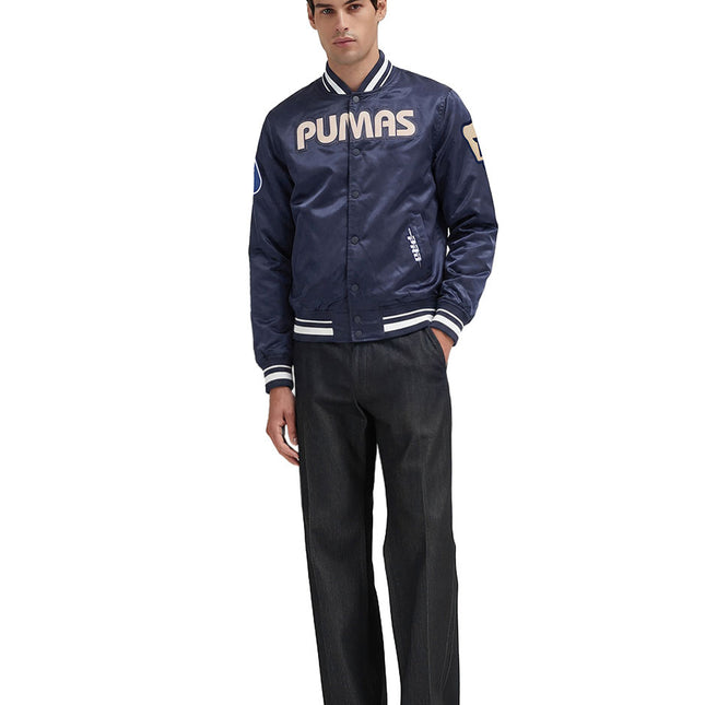 CHAMARRA DE SATIN LIGA MX PUMAS UNAM CLASSIC CHENILLE PARA HOMBRE