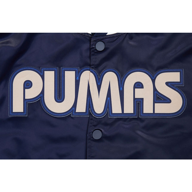 CHAMARRA DE SATIN LIGA MX PUMAS UNAM CLASSIC CHENILLE PARA HOMBRE