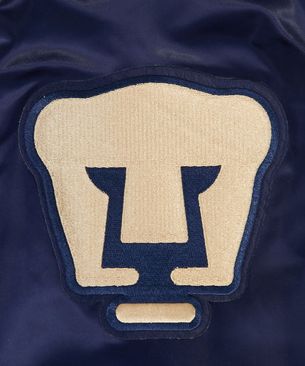 CHAMARRA DE SATIN LIGA MX PUMAS UNAM CLASSIC CHENILLE PARA HOMBRE