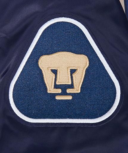 CHAMARRA DE SATIN LIGA MX PUMAS UNAM CLASSIC CHENILLE PARA HOMBRE
