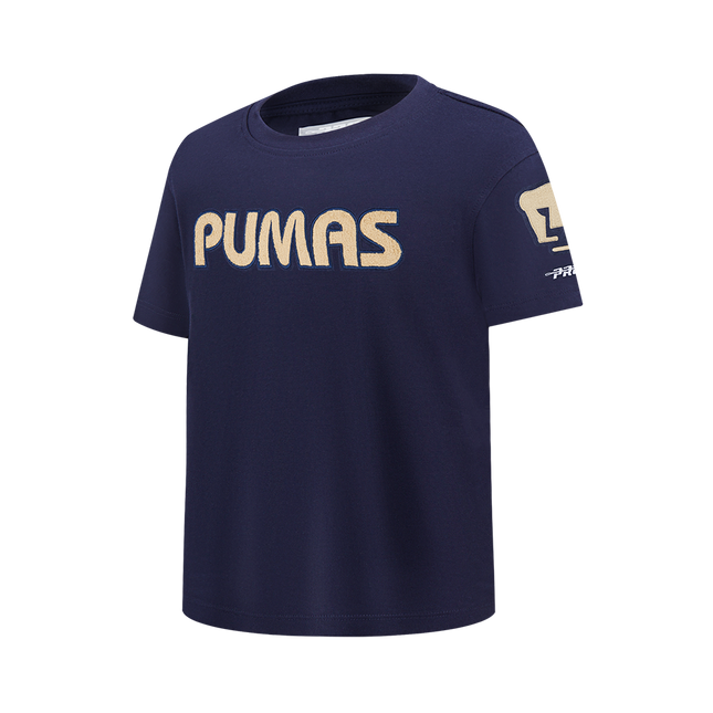 PLAYERA DE MANGA CORTA LIGA MX PUMAS UNAM CLASSIC CHENILLE PARA NIÑO JUNIOR