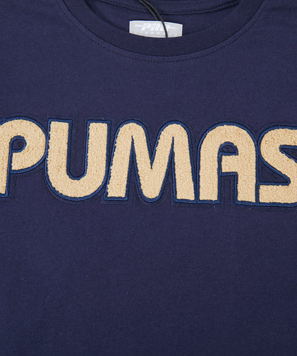 PLAYERA DE MANGA CORTA LIGA MX PUMAS UNAM CLASSIC CHENILLE PARA NIÑO JUNIOR