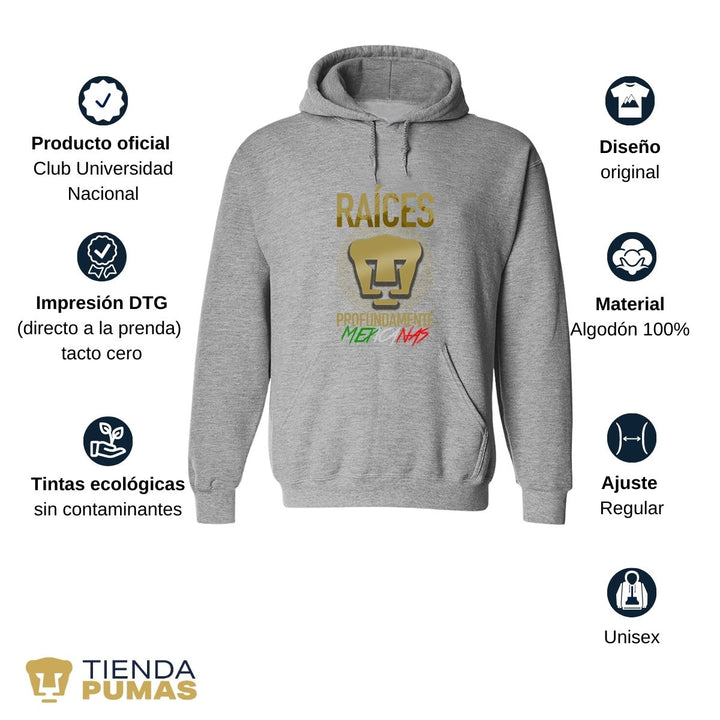 Sudadera Pumas UNAM Unisex Raíces OD76599 – Tienda Pumas