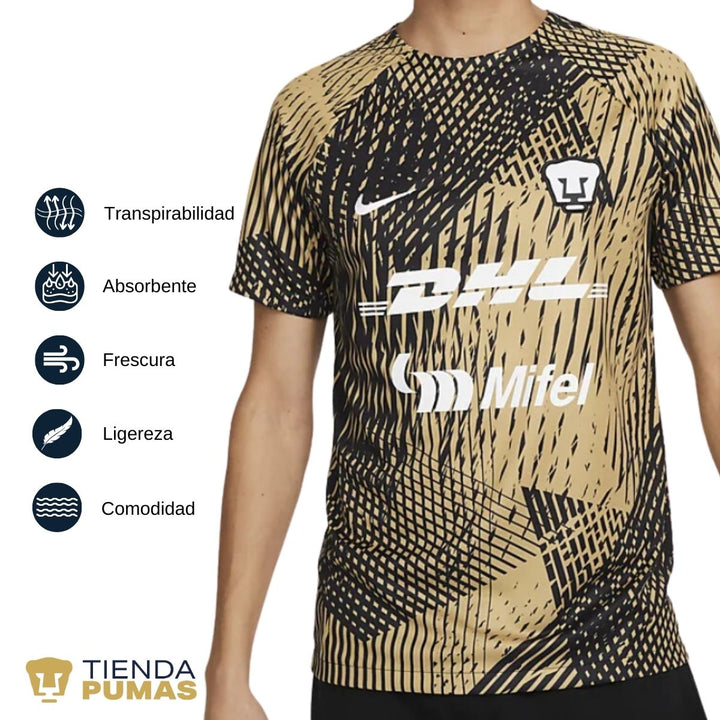 Playera Nike Pumas UNAM Hombre Pre Match DO8611-011--Tienda-Pumas-Oficial