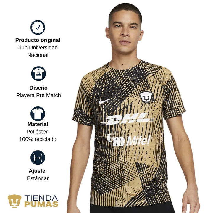 Playera Nike Pumas UNAM Hombre Pre Match DO8611-011--Tienda-Pumas-Oficial